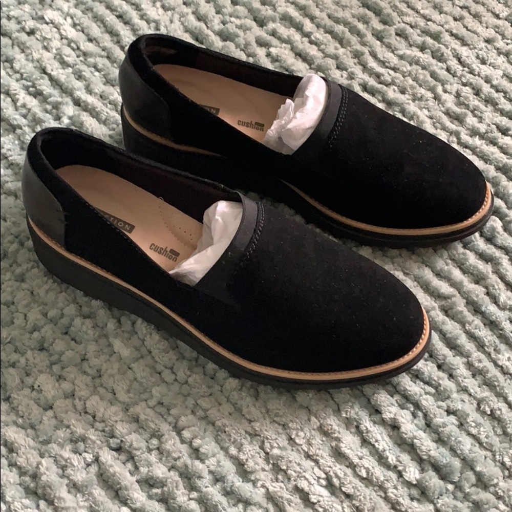 Clarks Velvet Loafers